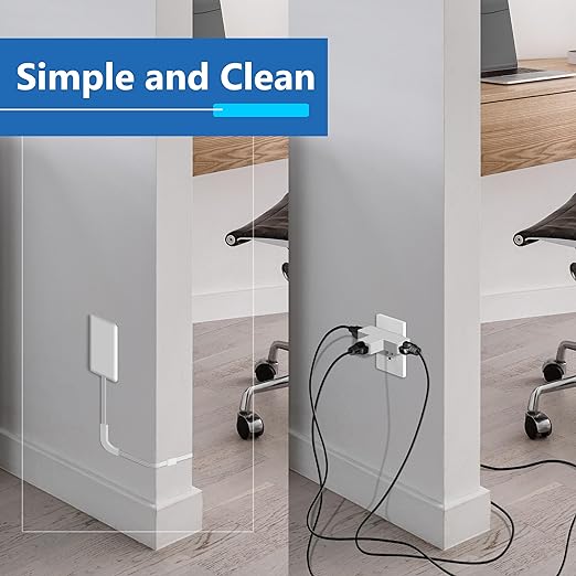 LIDER Outlet Extender with 3 Receptacles, 21W USB Type-A, and 2 USB Type-C, USB Port, Ultra-Thin Wall Plate Plug with Cord Extender, 3-Outlet Power Strip, Flat-Face, Slim Design, 8ft Cord, White
