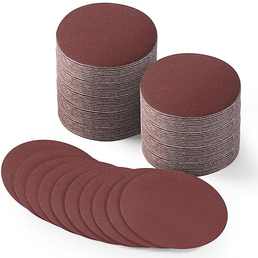 S SATC 2 Inch Hook and Loop Sanding Discs No-Hole Sandpaper 400 Grit Orbital Sander Pads for Sanders Drill 100PCS Aluminum Oxide Sandpaper Discs for Woodworking Wood Automotive Metal