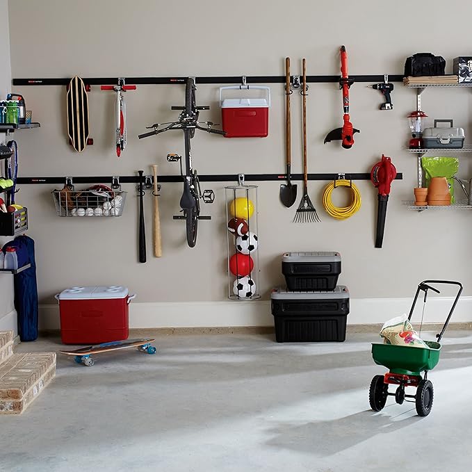 Rubbermaid Garage FastTrack Power Tool Holder, Satin Nickel, Wall Mounted Storage System, Holds up to 50 pounds, for Home/Garage/Tool Organization