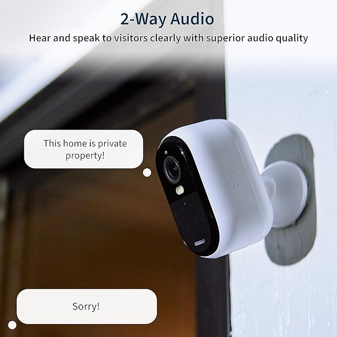 Arlo Essential Security Camera 2K | Indoor - Outdoor | 2nd Gen | Wireless with Spotlight, 2-Way Audio, Color Night Vision, Live Stream, Motion Activiation, Real Time Notifications - White, 2 Camera