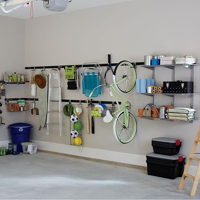 Rubbermaid Garage FastTrack Power Tool Holder, Satin Nickel, Wall Mounted Storage System, Holds up to 50 pounds, for Home/Garage/Tool Organization