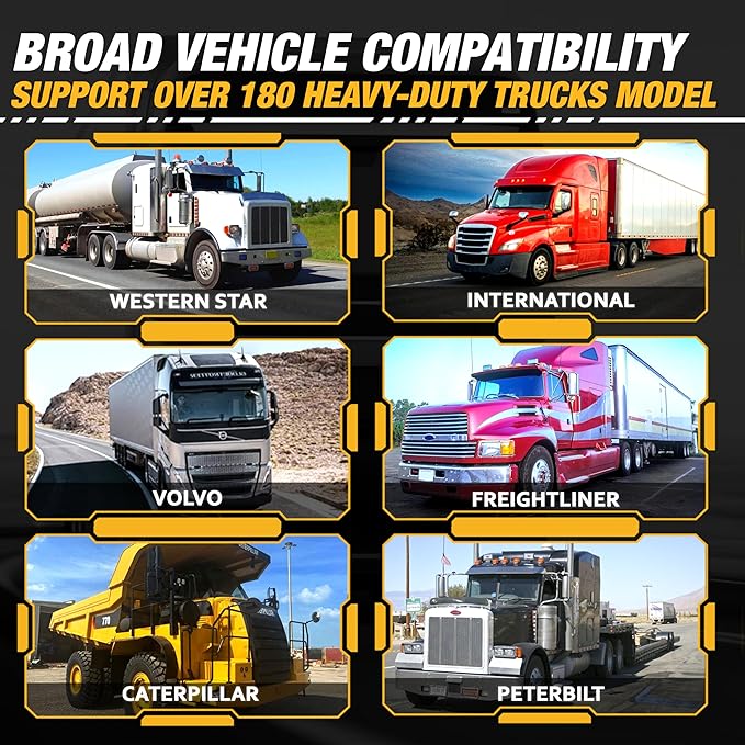 Diesel Laptops Heavy Duty Truck Scanner with DPF Regens Diesel Decoder Mobile Diagnostic Tool for Cummins, Volvo, Paccar, International and Repair Information for iOS & Android
