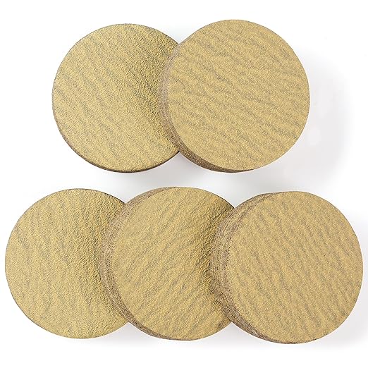 S SATC 2 Inch Sanding Discs Hook and Loop 50PCS Sanding Discs 120 Grit Aluminum Oxide Orbital Sander Pads Sandpaper Discs for Sanders Drill,Woodworking Wood,Automotive Paint,No-Hole