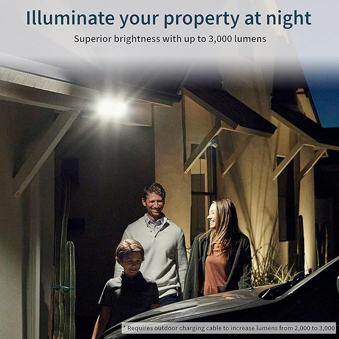Arlo Pro 3 Floodlight Camera - Wireless Security Camera with LED Floodlight, Color Night Vision, Motion Sensor, 2-Way Audio & 2K Resolution with HDR - Black