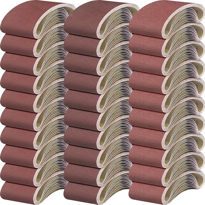 36 Pieces Sanding Belt Abrasive Sanding Belts Grinding Belt Sander Paper 4 x 24 Inch Aluminum Oxide Sandpaper Belts for Sander Machine Woodworking Metal Stone 12 Pcs Each of 80 120 150 Assorted Grit