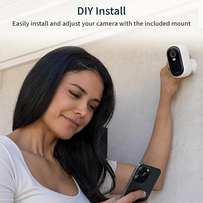 Arlo Essential Security Camera 2K | Indoor - Outdoor | 2nd Gen | Wireless with Spotlight, 2-Way Audio, Color Night Vision, Live Stream, Motion Activiation, Real Time Notifications - White, 2 Camera