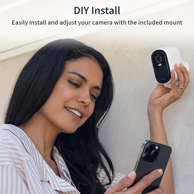 Arlo Essential Security Camera XL 2K with Solar Panel Bundle | Indoor - Outdoor | 2nd Gen | 4X Longer Battery | Wireless with Spotlight, Color Night Vision-Battery gets Charged with Solar Panel,White