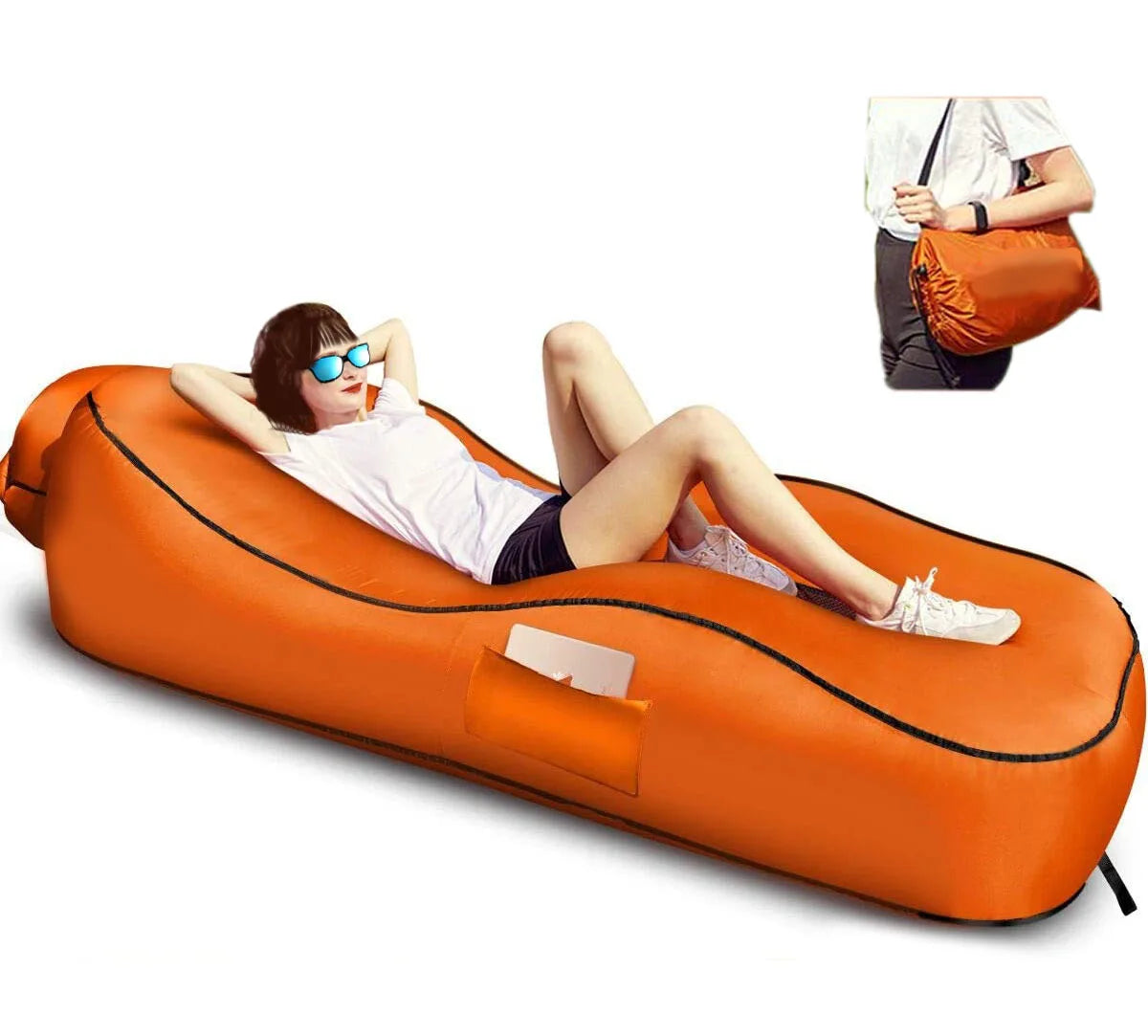 [no.3] Outdoor Inflatable Lounge Sofa Bed – Portable & Foldable Air Couch for Travel, Beach & Camping