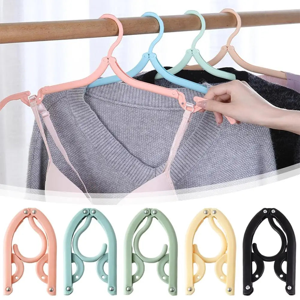 [no.6] Foldable Travel Clothes Hangers – 6-Pack (Green + Yellow) | Portable & Space-Saving for Trips and Home Use