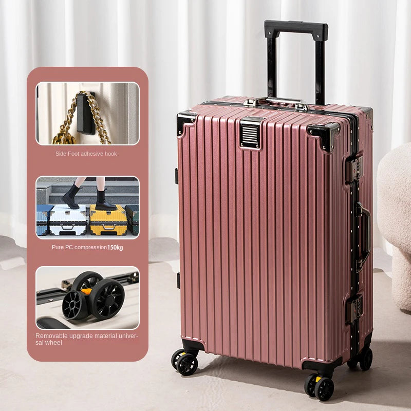 [no.4] Aluminum Frame Luggage – 20", 24", 28" Sturdy PC Suitcase with Wheels