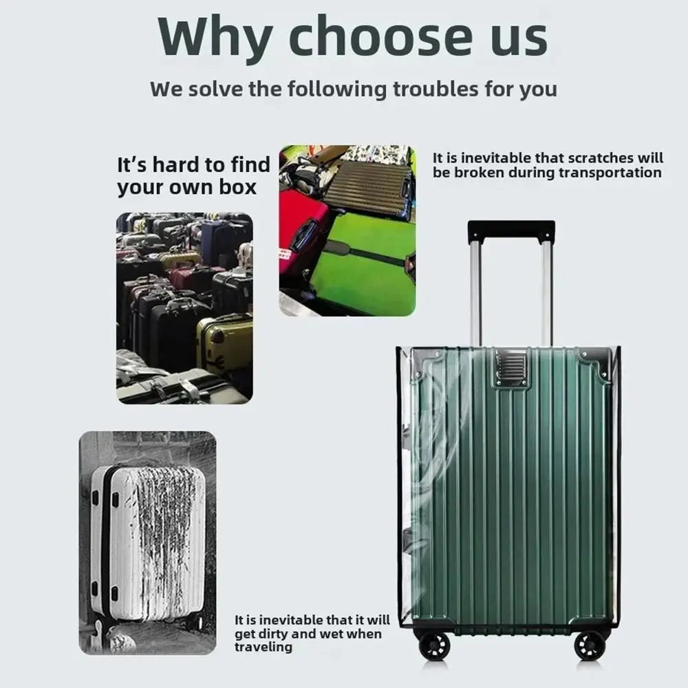 [no.5] Transparent PVC Luggage Protector Cover – Waterproof & Dustproof Suitcase Cover for 18–30 Inch Travel Bags